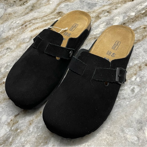 NEW BIRKENSTOCK Boston Suede Soft Footbed Clogs Women’s 9 Men’s 7